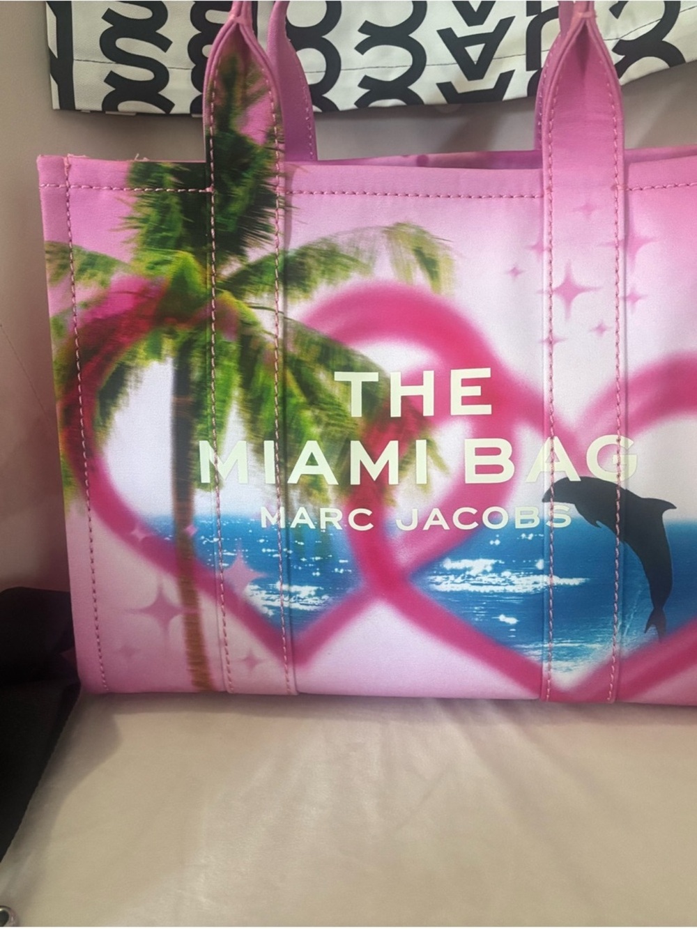 Marc Jacobs Pink Miami Tote with Tropical Print
